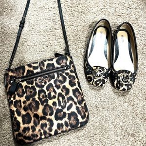 MK Lille Logo leopard print haircalf Mocs.Shoes ONLY.Crossbody bag is now SOLD.
